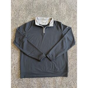Peter Millar Men's 1/4 Zip Pullover Sweater Golf Size Large Black Long Sleeve